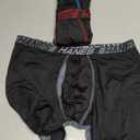Hanes Men's Underwear Boxer Briefs Pack, 3-Pack, Total Support Pouch, Long or Short-Leg Boxer Briefs (Black, XL)