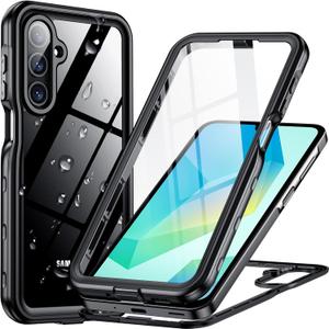 Temdan for Samsung Galaxy A16 5G Case,Waterproof Built-in Lens & Screen Protector[Full Body Shockproof][Military Drop Proof][Dustproof][IP68 Underwater] Protective Cover for A16 5G 6.7-Black/Clear