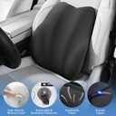 BEBAS Lumbar Support Pillow for Car, Memory Foam Back Cushion for Driving, Ergonomic Lumbar Pillow for Pain Relief, Comfort Lower Back Support for Office Chairs, Car Seat, Wheelchair -Black
