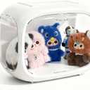 Display case for Plush Doll, Upgrade Large-Sized Display Box for 6.7in Dolls Clear Acrylic Display Box with Door Dust and Moisture Proof Suitable for Lego Collectibles Action Figures Pop Mart (Big White)