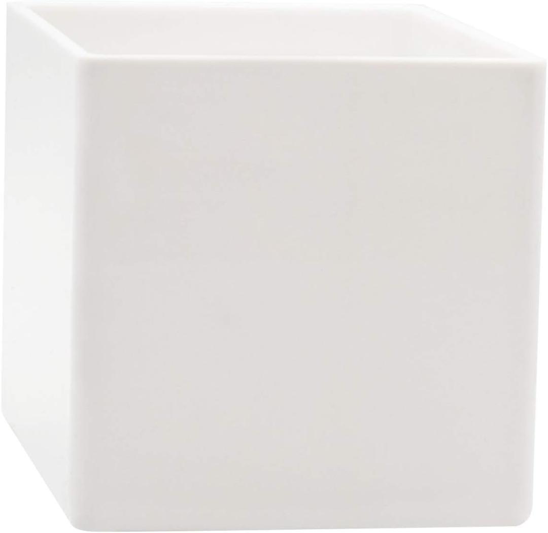 Royal Imports Flower Acrylic Vases Cubes - Decorative Centerpiece for Home or Wedding - Non Breakable Plastic, 6" - White
