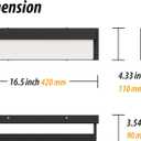 LED Bathroom Vanity Light Fixture Over Mirror 16.5 inch Modern Rectangle Black Matte Metal Lighting Bar 4000K Daylight Wall Sconce (Black)