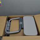 Drop Arm Bedside Commode, Commode with Padded Seat and Backrest, 500lbs Capacity, 5.81QT Removable Bucket, Adjustable Height Portable Toilet for Adults, Gray