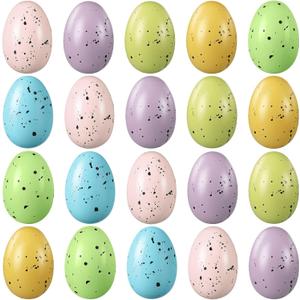 Syhood 36 Pcs Easter Speckled Eggs Small Plastic Speckled Eggs Mini Decorative for DIY Crafts Easter Basket Stuffer Party and Spring Home Decoration(Pastel)