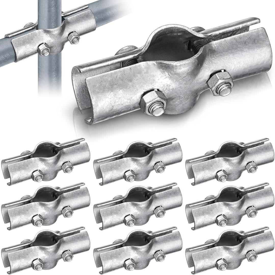 10 Pack 1-3/8 Line Rail Clamp for Chain Link Fence, Chain Link Fence Parts, 3 Way Cross Pipe Clamps Cross Grid Pipe Connector Clamps with Bolt Parts 10 Pack 1-3/8 Line Rail Clamp for Chain Link Fence, Chain Link Fence Parts, 3 Way Cross Pipe Clamps Cross Grid Pipe Connector Clamps with Bolt Parts