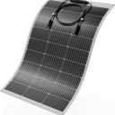 100W 12V Flexible Solar Panel 9BB Monocrystalline Cell 12 Volt Semi-Flexible for Marine RV Trailer Boat Cabin Van Car Uneven Surfaces 12V Battery Charge