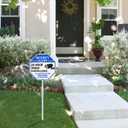 GicnKeuz Video Surveillance Sign with 28" Stake for Outside, 10"x10" Security Sign - Rust Free Heavy Reflective Aluminum, Fade Resistant/Waterproof, Including Screws, Easy to Install, Outdoor Use (2 PACK)