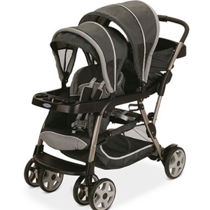 Double Stroller Foldable Baby Twin Lightweight Travel Stroller Infant Pushchair Grey