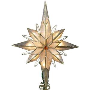 Kurt Adler 10-Light 10-Inch Capiz Classical Multi-Pointed Bethlehem Star Treetop