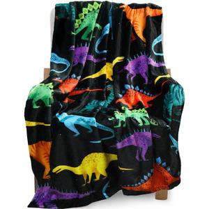 BOOPBEEP Kids Dinosaur Blanket for Boys Girls Room Decor Personalized Cute Toddler Throw Blanket Chiristmas Dinasour Birthday Year Old Gifts Toys 40x50