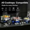 COOKER KING Stainless Steel Cookware Set, Pots and Pans Set Non Stick, Frying Pans, Saucepan, Saute Pan & Stock Pot, Non Toxic, Induction, Oven, Dishwasher Safe, PFOA Free, 8 PCS