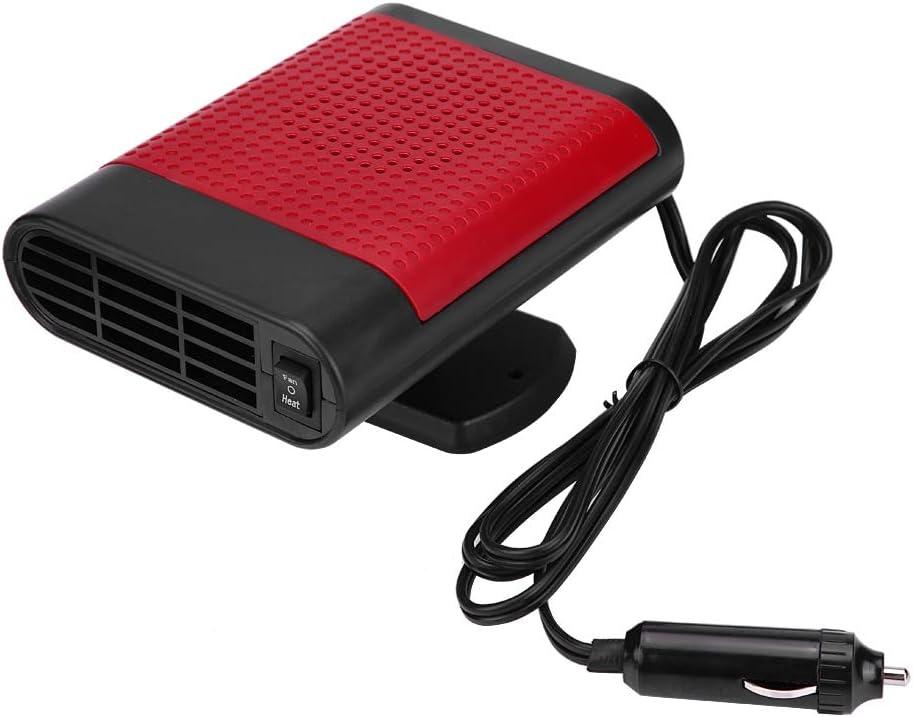Window Defroster, 12V Car Portable Electric Window Heater Heating Dryer Windshield Fan Defroster Demister, Portable Car Heater and Defroster(Red)