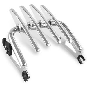 Detachable Stealth Luggage Rack Compatible for Harley Touring Street Glide Road King Electra Glide 2009-later (Chrome)