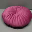 HLOVME Round Pillow Cushion for Couch Velvet Decorative Small Throw Pillow Solid Color for Living Room Bed Floor 15.7, Hot Pink