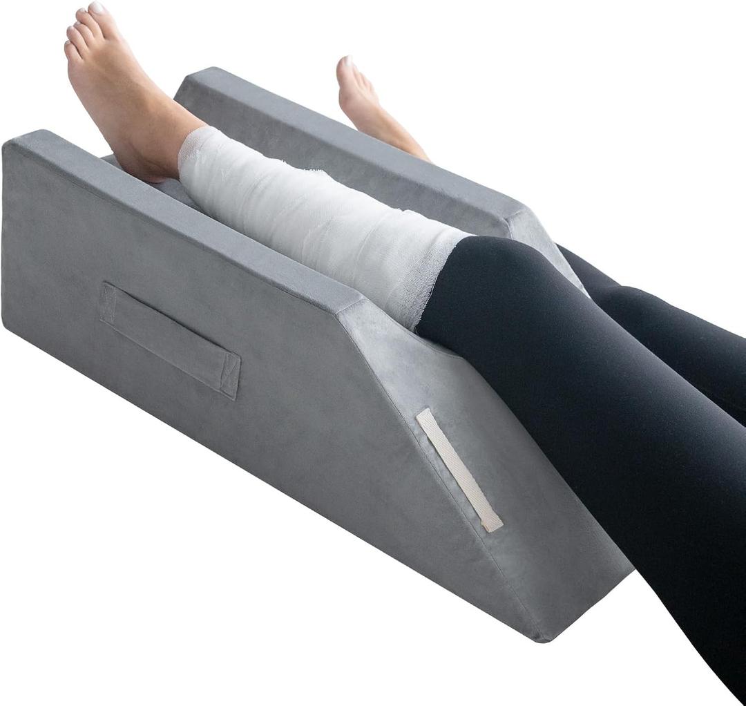 LightEase Memory Foam Leg, Knee, Ankle Support and Elevation Leg Pillow for Surgery (Single Leg Pillow)