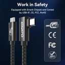 8K USB 4 Cable 40Gbps 240W Fast Charge C-C Cable for Laptop/Monitor/Portable Hard Drive/Docking Station, 2m (6.6ft), Angle