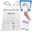 OKKEAI 3 Gallon Small Mini Trash Bags with 64 Count Drawstring Trash Bags Leak Proof Tear Resistant Bathroom Kitchen Office Garbage Bags Heavy Duty Liners Easy to Tie and Dispose