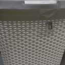 Mind Reader 50L Slim Laundry Hamper, Clothes Basket, Lid, Wicker Design, Plastic, 17.65"L x 13.75"W x 21"H, White