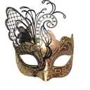 Ubauta Various Butterfly Rhinestone Metal Venetian Women Mask for Masquerade/Mardi Gras Party/Sexy Costume Ball/Wedding (Rose Gold)