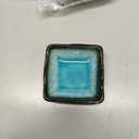 Japanese Ceramic 2.8 Inches Square 1.69 fl. oz. Soy Sauce Dish Blue Green Dipping Bowls, Mino Ware, Set of 4 Made in Japan