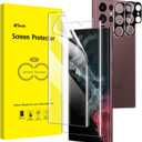 JETech Screen Protector for Samsung Galaxy S22 Ultra 5G 6.8-Inch with Camera Lens Protector, Flexible TPU Film, Fingerprint ID Compatible, HD Clear, Easy Installation, 2-Pack Each