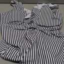 Yonique Women's Tankini Top Only Tummy Control Bathing Suit Top Ruffle Swimsuit Top V Neck Swim Tank Top No Bottom (X-Large, Black and White Stripes)