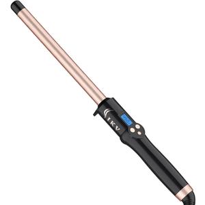 3/4 Inch Curling Wand for Long Hair, Long Barrel Curling Iron Wand for Beach Waves, Dual Voltage Hair Curling Iron Ceramic Thin Barrel