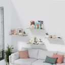 Floating Shelves for Wall Set of 4, Different Sizes Mounted Wood Floating Shelf, Wall Shelves for Living Room, Bedroom, Bathroom, Kitchen, Farmhouse Decor, Office
