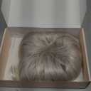 REECHO Hair Topper for Women - 100% Japanese Revolutionary Fiber Short Toupee Wiglet Topper Hairpiece for Women with Thinning Hair Loss Lightweight Large Base for Full Coverage - Grey