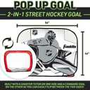 Franklin Sports Kids Portable Street Hockey Goal + Shooter Tutor Set - Pop Up Folding Net with Goalie Target Included - 2-in-1 Goal Set