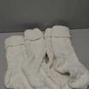 Pack 4,18" Unique Ivory White Knit Christmas Stockings Style3