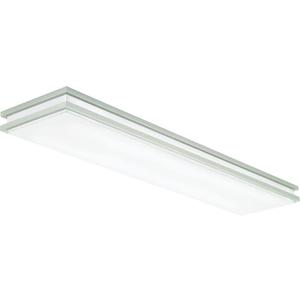 Lithonia Lighting Saturn 4 Foot LED Kitchen Light Fixture, Linear Flush Mount Ceiling Light, 4000K Cool White, 3206 Lumens, 120 Volts, 39 Watts, Damp Listed, Brushed Nickel (FMFL 30840 SATL BN)