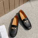 VERDASCO Women's Loafers Comfort Slip-Ons Flat Work Shoes Casual Moccasins Penny Loafers Lady Dress Shoes (Black)