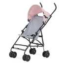 Dream On Me Aero Travel Umbrella Stroller, One-Hand Quick Fold, 3-Point Safety Harness, Dual Brakes, Adjustable Removable Canopy, Lightweight Compact & Space-Saving for Infants and Toddlers Pink