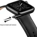 SUNFWR Leather Bands Compatible with Apple Watch Band 42mm(Series 3 2 1) 44mm 45mm 46mm 49mm for Men Women, Top Grain Genuine Leather Replacement Strap for iWatch Ultra 3 2 1, SE3 2 1, Series 11 10 9 8 7 6 5 4 3 2 1