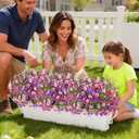 Yastouay 12 Bundles Artificial Flowers for Outdoors, UV Resistant Artificial Outdoor Flowers No Fade Fake Outdoor Flowers Plants for Garden Porch Window Box Pot Planters Decor (Mixing+Fern A)