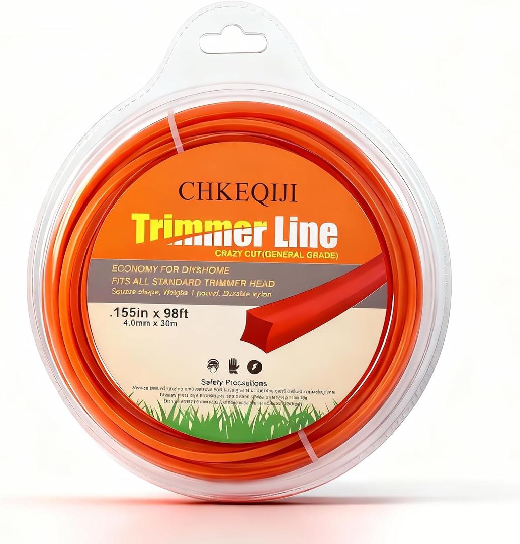 Professional 155-Inch x 98-Foot Weed Eater String Trimmer Line - Durable Square Design for Walk Behind Mower, Fits Most Standard Models
