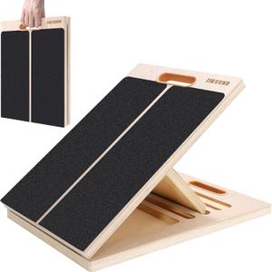 Slant Board for Calf Stretching, Adjustable Wooden Calf Stretcher Incline Board, Calf Stretch Board for Squats Leg Knees Heel Ankle Stretching, 15.5 x 11.6 x 1.45 inches