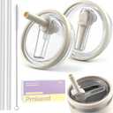 2 Pack Stanley Lid Replacement 40 oz, for Stanley H2.0 Quencher Cup Accessories, Dust-Proof Straw Cover for Stanley Cups, Spill-Proof Design, Stanley Cup Accessories (Beige & Beige)