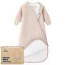 Unisex Sleeping Bag for Babies and Toddlers 3.5 Tog Sleep Sack 0-6Months, Newborn Sleep Sack, Wearable Blanket Baby,One piece with sleeves,Gifts for Baby (Dusty Pink)
