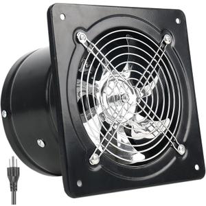 12Inch Exhaust Fan with Plug, 1558CFM Through-the-Wall Ventilation Fan with Light Weight Pure Copper Motor, for Laundry Room, Toilets, Garage, and Shopping Mall, 110V (12 inch, black)