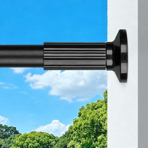 Tension Curtain Rod, 51-165 Inch,Spring Shower Closet for Windows or Shower,Easy to Install, No Drilling, Rust, Bathroom, Rod Diameter 1.26 Inches, Black,Umimile : Home & Kitchen