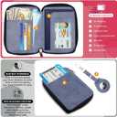 Cnycmy Passport Holder with Airtag,Passport-Wallet-Holder for Women, RFID Passport Holder with Slot Waterproof, PU Leather Travel Passport Case (Blue3)