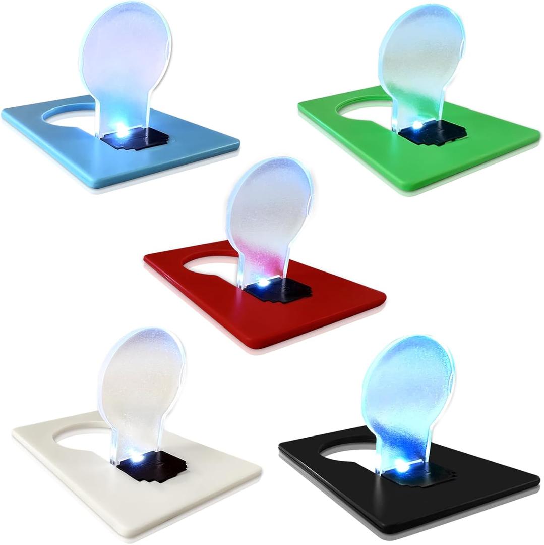 Credit Card Lights, Mini Portable Led Pocket Lamps Light Foldable Wallet Purse Lamps for Christmas Gift Party Favors, 10 pcs Multicolor Card White Color Light