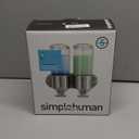 simplehuman Double Wall Mount Shower Pump, 2 x 15 fl. oz. Shampoo and Soap Dispensers, Stainless Steel