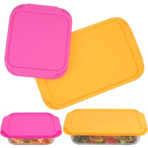 Silicone Lids for Pyrex 222233222-D233-D Glass Baking Dish, 2 Pack Silicone Lid for Pyrex Glass Dish, Dishwasher & Freezer & Microwave Safe (Baking Dish Not included)