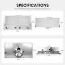Upgraded PM300SS 21 Inch Insert Range Hood - Max 300 CFM Airflow, Custom Power Pack Vent Insert with 2-Speed Exhaust Fan & LED Light