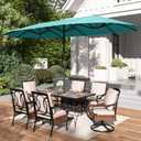 PHI VILLA 13ft Large Patio Umbrellas, Double-Sided Outdoor Market Rectangle Umbrella for Outside, Turquois