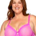 Curvy Couture Women's Sheer Mesh Full-Coverage Unlined Underwire Bra (40I, Flirt)