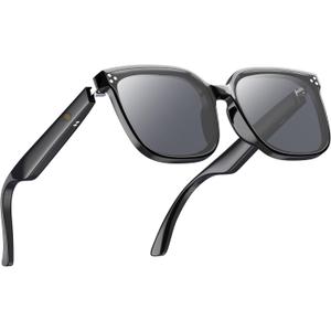 Smart Glasses for Men & Women, 5.3 Bluetooth Open Ear Audio Sunglasses, Voice Assistant, Blue Light Blocking Lenses, Hands-Free Calling